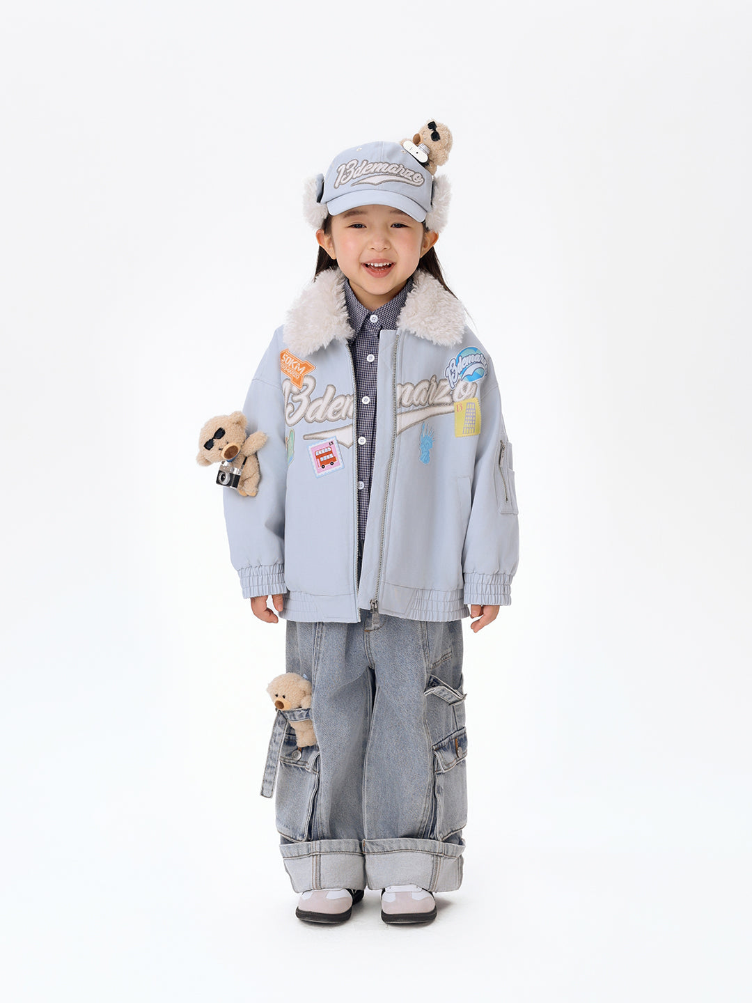 13DE MARZO BabyBear Travel Badge Jacket Blue