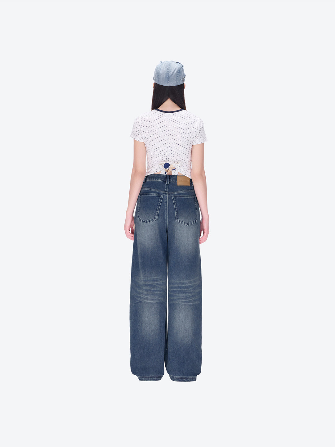 13DE MARZO Bear Brushed Relaxed Jeans Blue