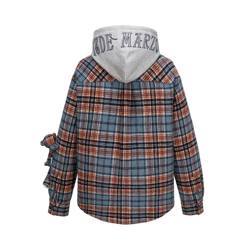 13DE MARZO Doozoo Checked Hooded Jacket