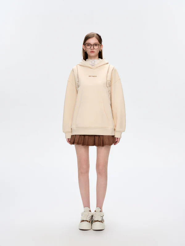 13DE MARZO Bear Backpack Print Hoodie
