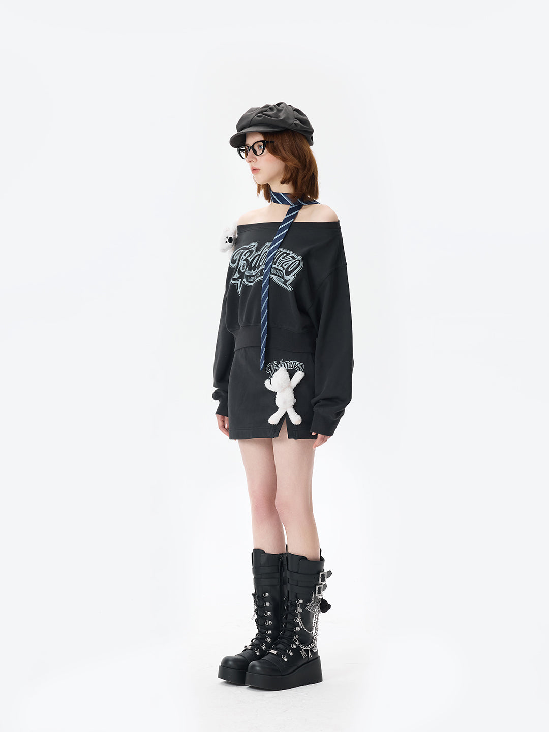 13DE MARZO Bear Lock Chain Boots