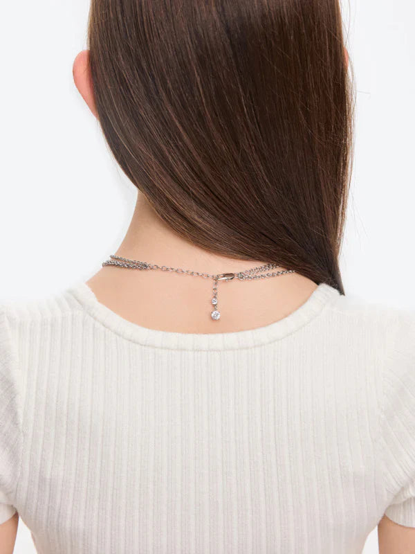 13DE MARZO Bear Hug Heart Layered Necklace