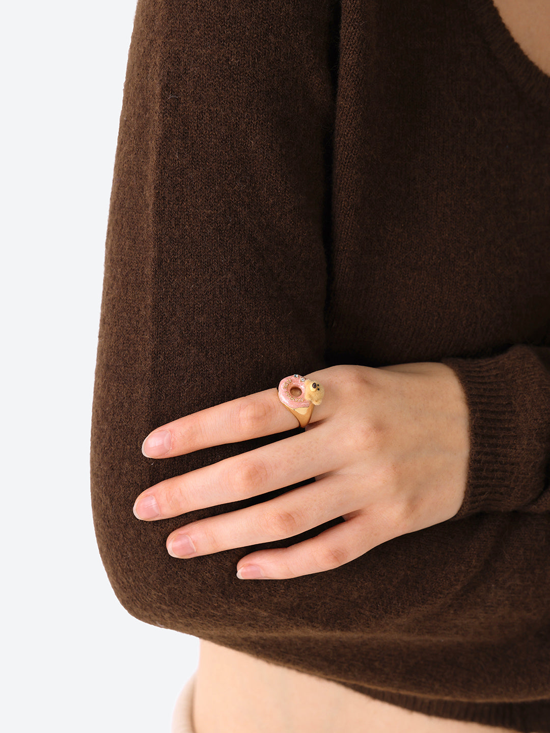13DE MARZO Donut Bear Ring Golden
