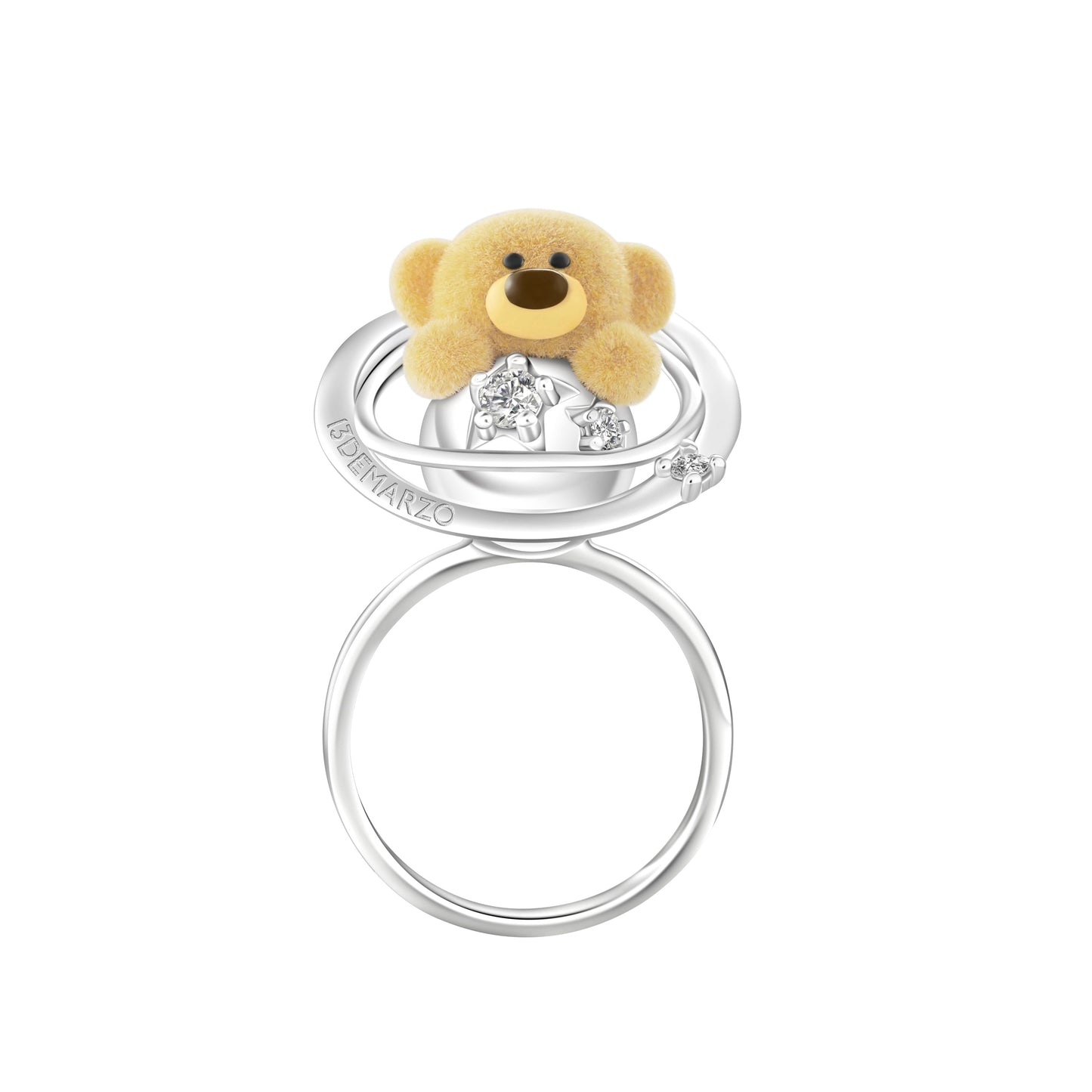 13DE MARZO Bear Planet Zircon Ring