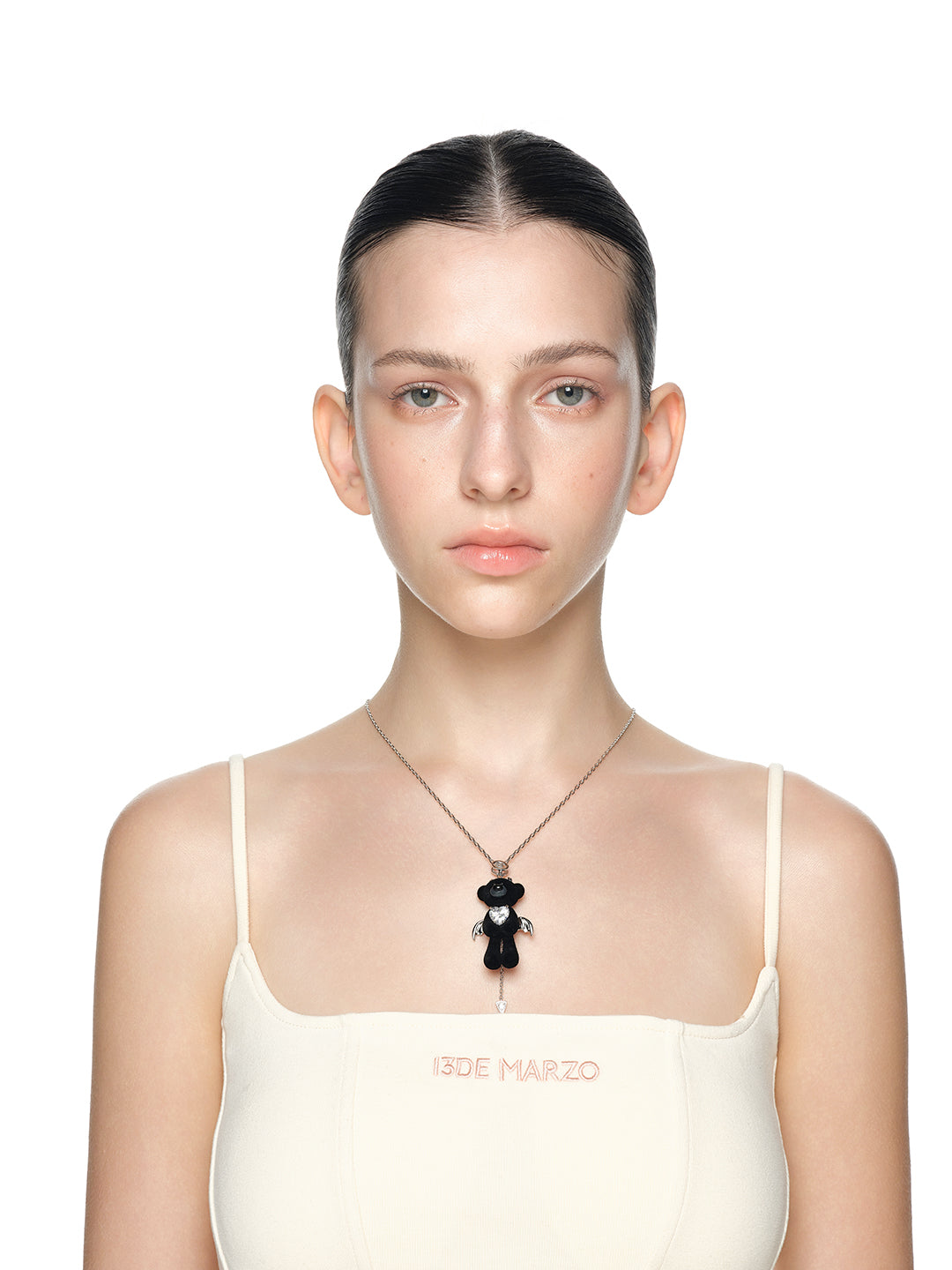 13DE MARZO Bear Demon Zircon Necklace