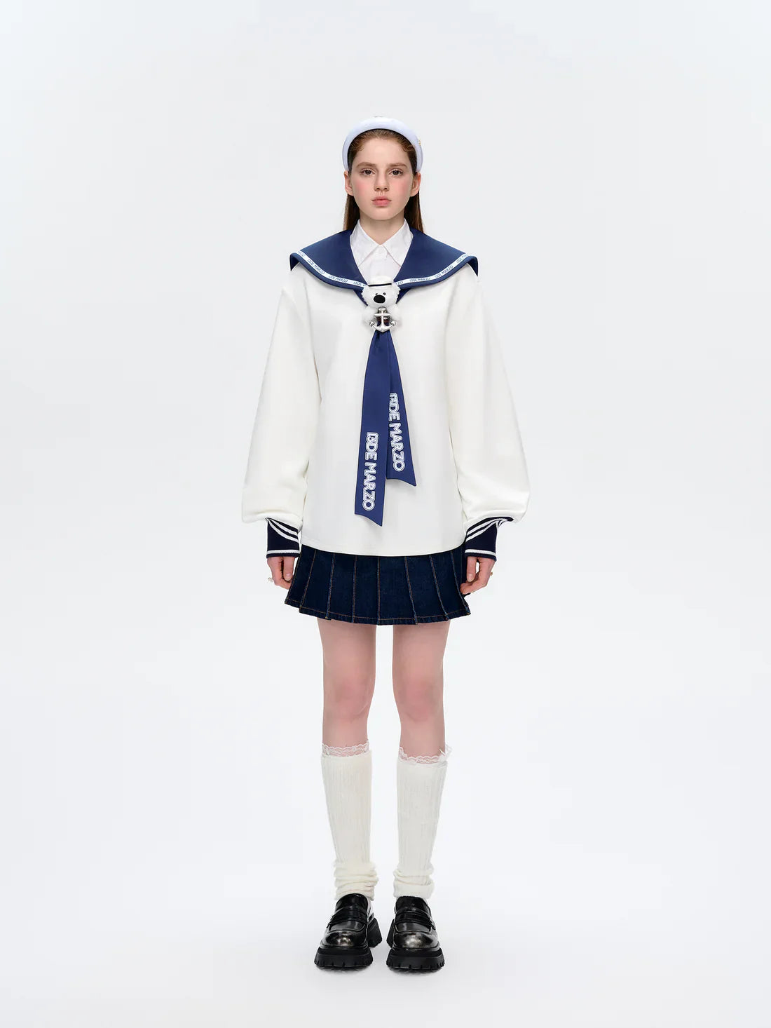 13DE MARZO Sailor Collar Long Sleeve