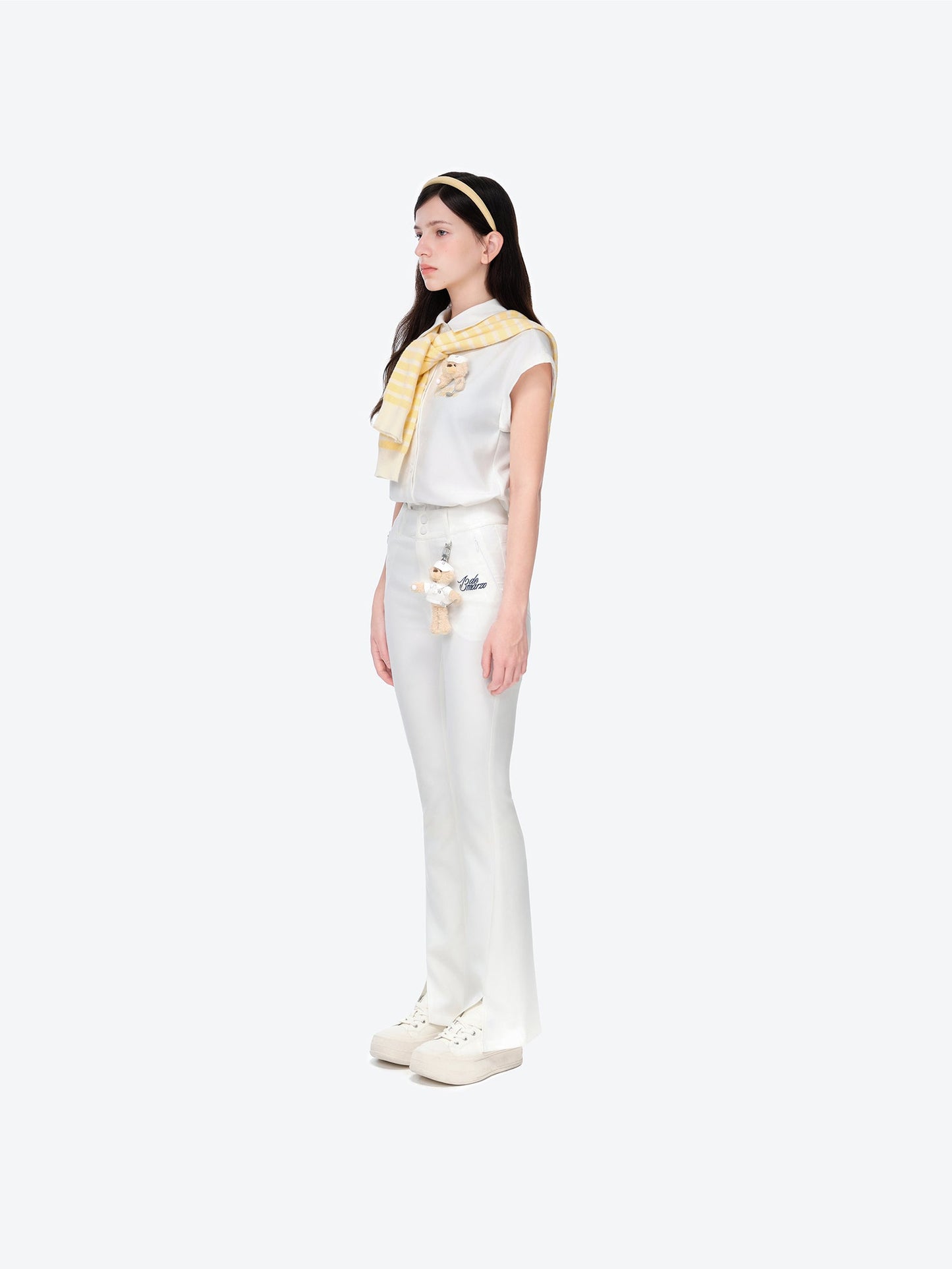 13DE MARZO Golf Bear Trousers White