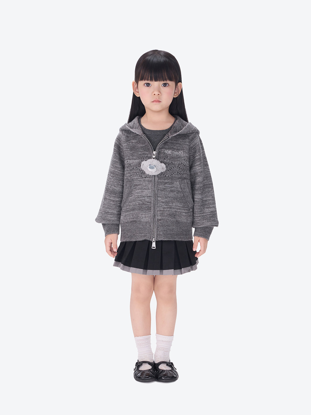 13DE MARZO BabyBear Pleated Dress Black