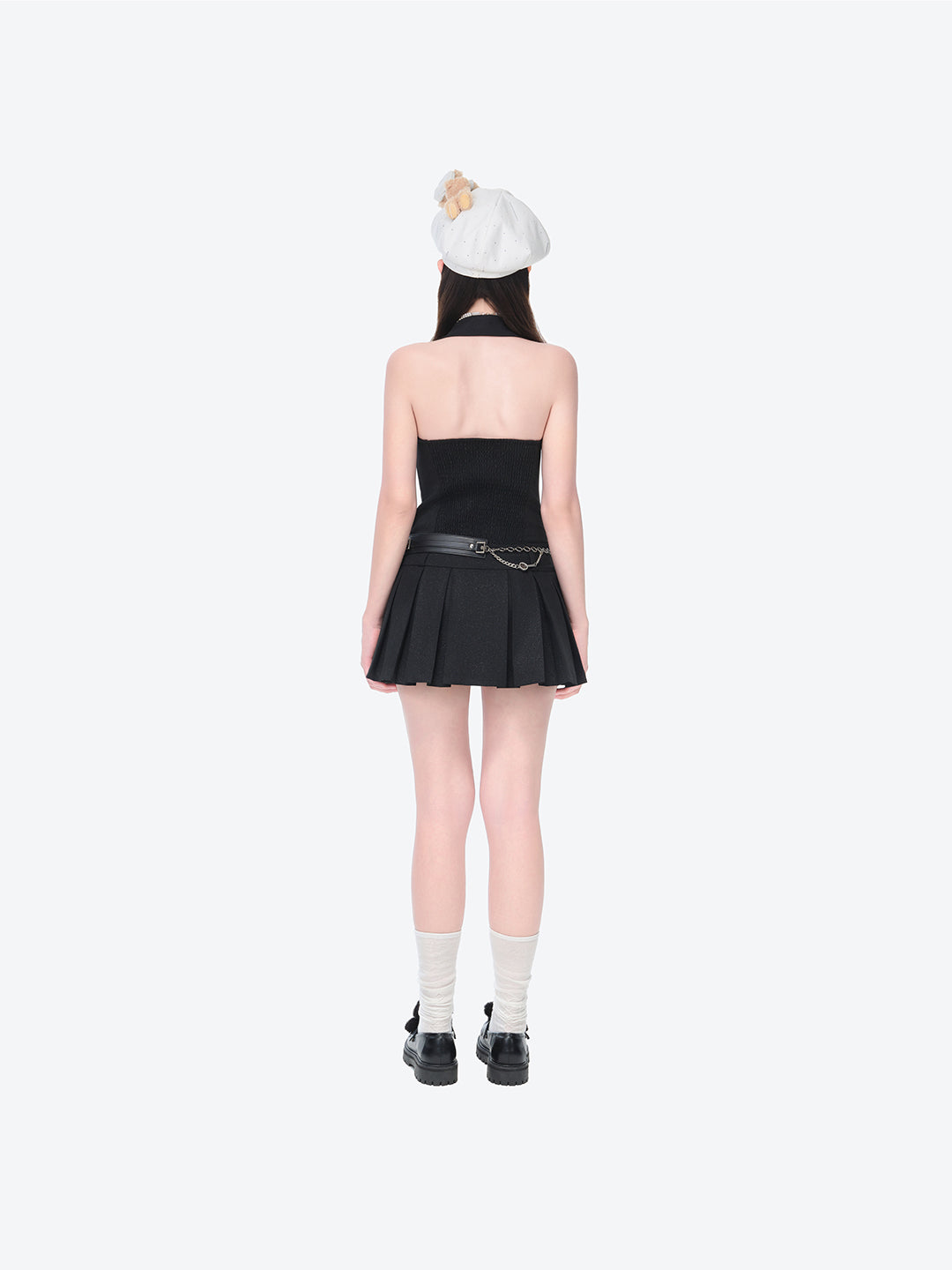 13DE MARZO Halter Neck Blazer Dress Black