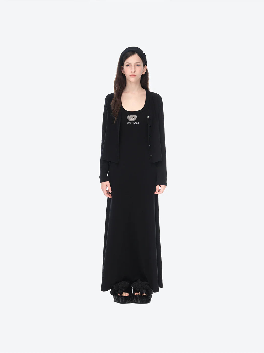 13DE MARZO Bear Top With Bodycon Dress Black