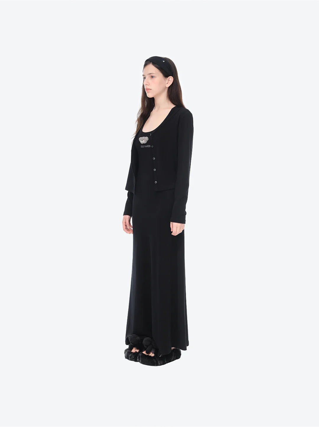 13DE MARZO Bear Top With Bodycon Dress Black