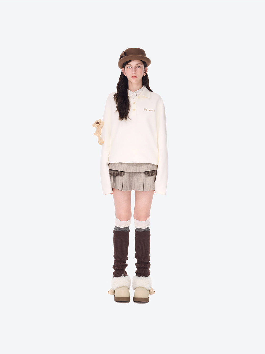 13DE MARZO Bear Polo T-shirt White