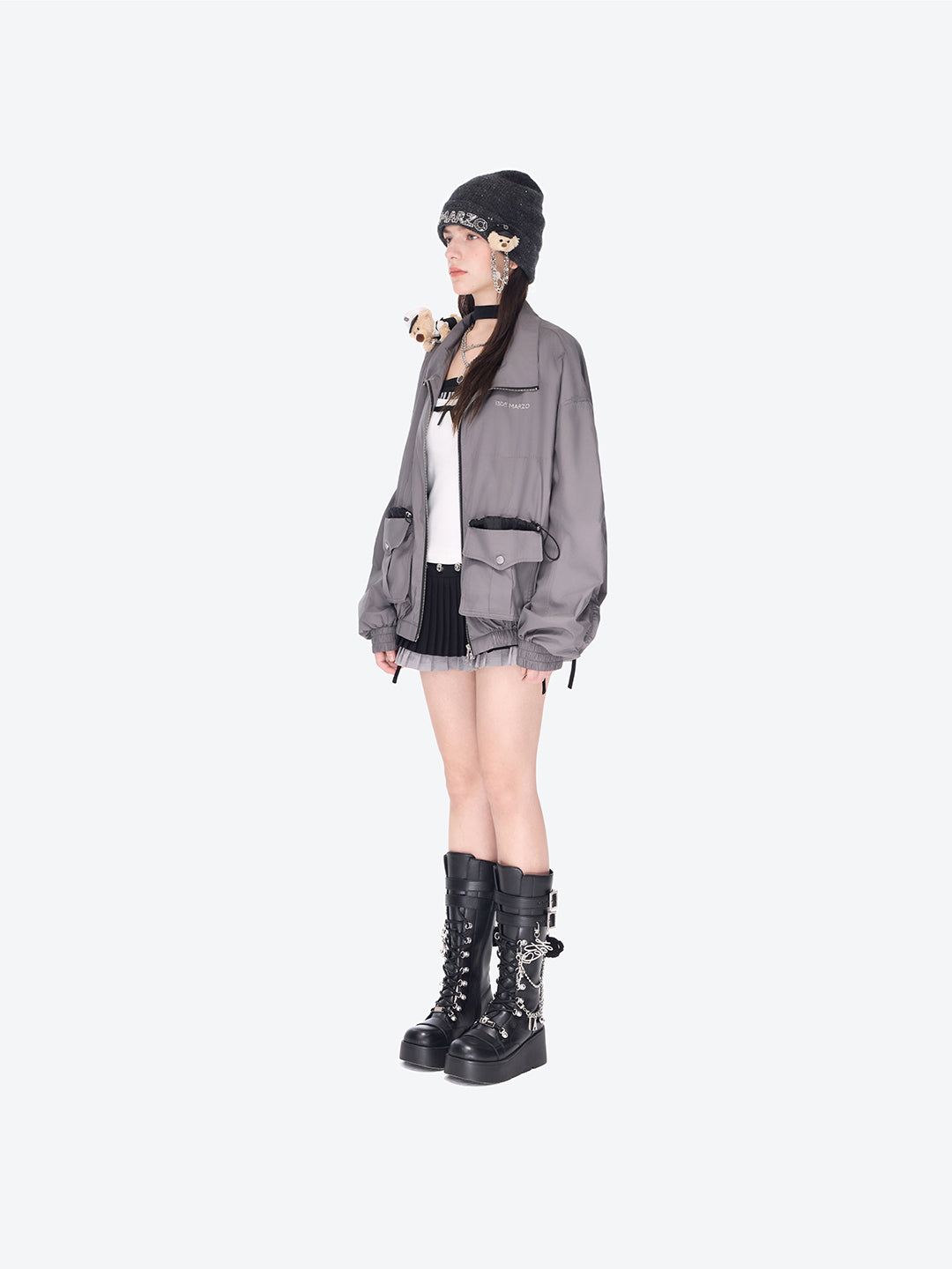 13DE MARZO Sheriff Bear Sports Jacket Grey