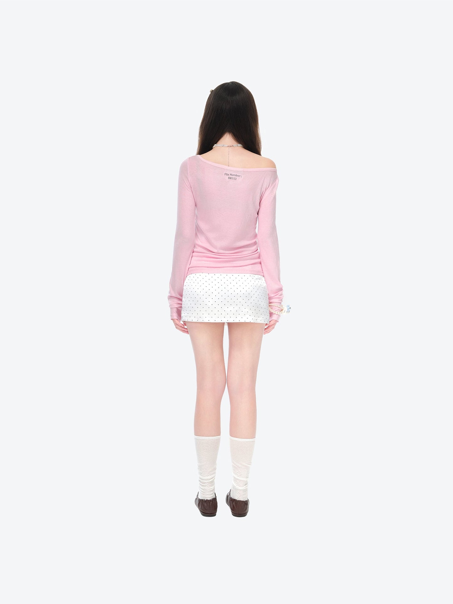 13DE MARZO Timeline Print Undershirt Pink