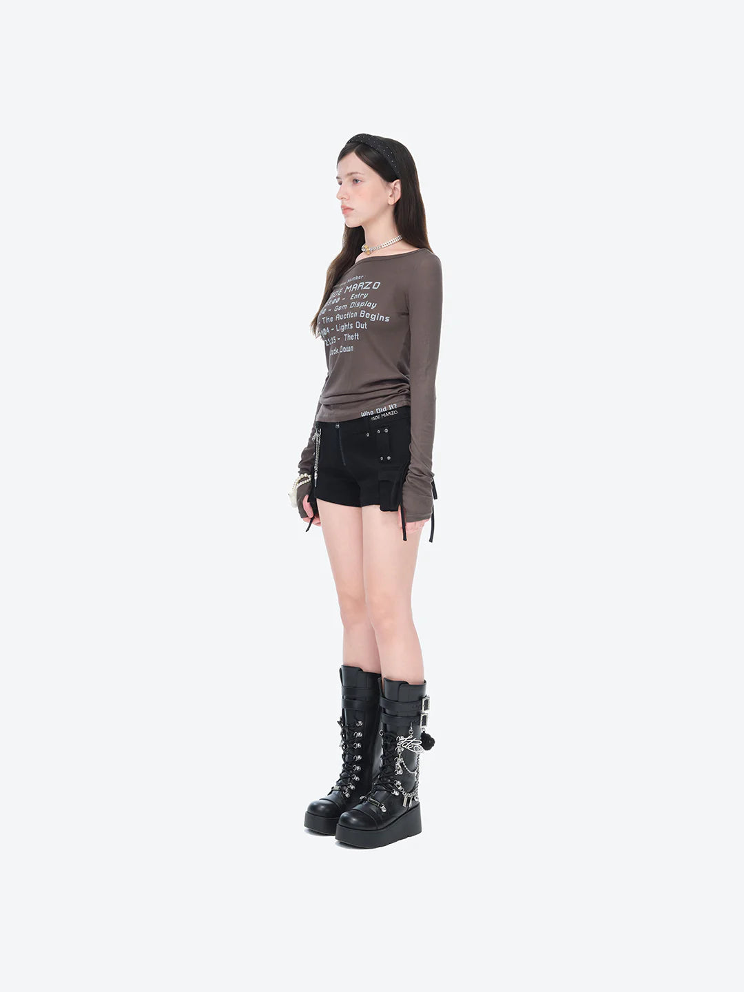 13DE MARZO Timeline Print Undershirt Dark Grey