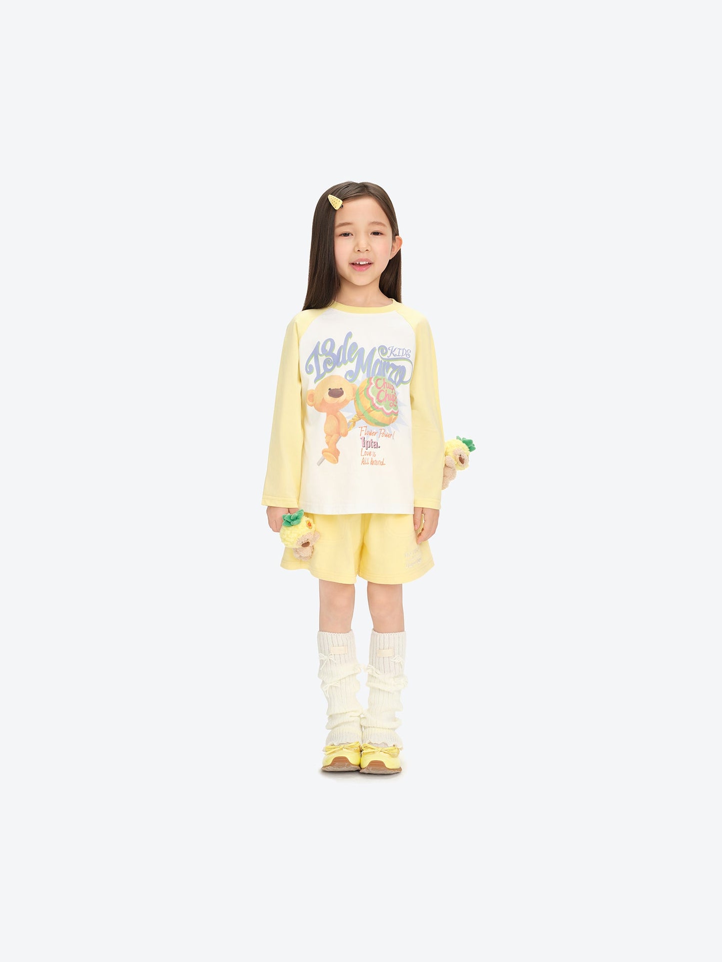13DE MARZO BabyBear Lollipop Raglan Long Sleeve Yellow
