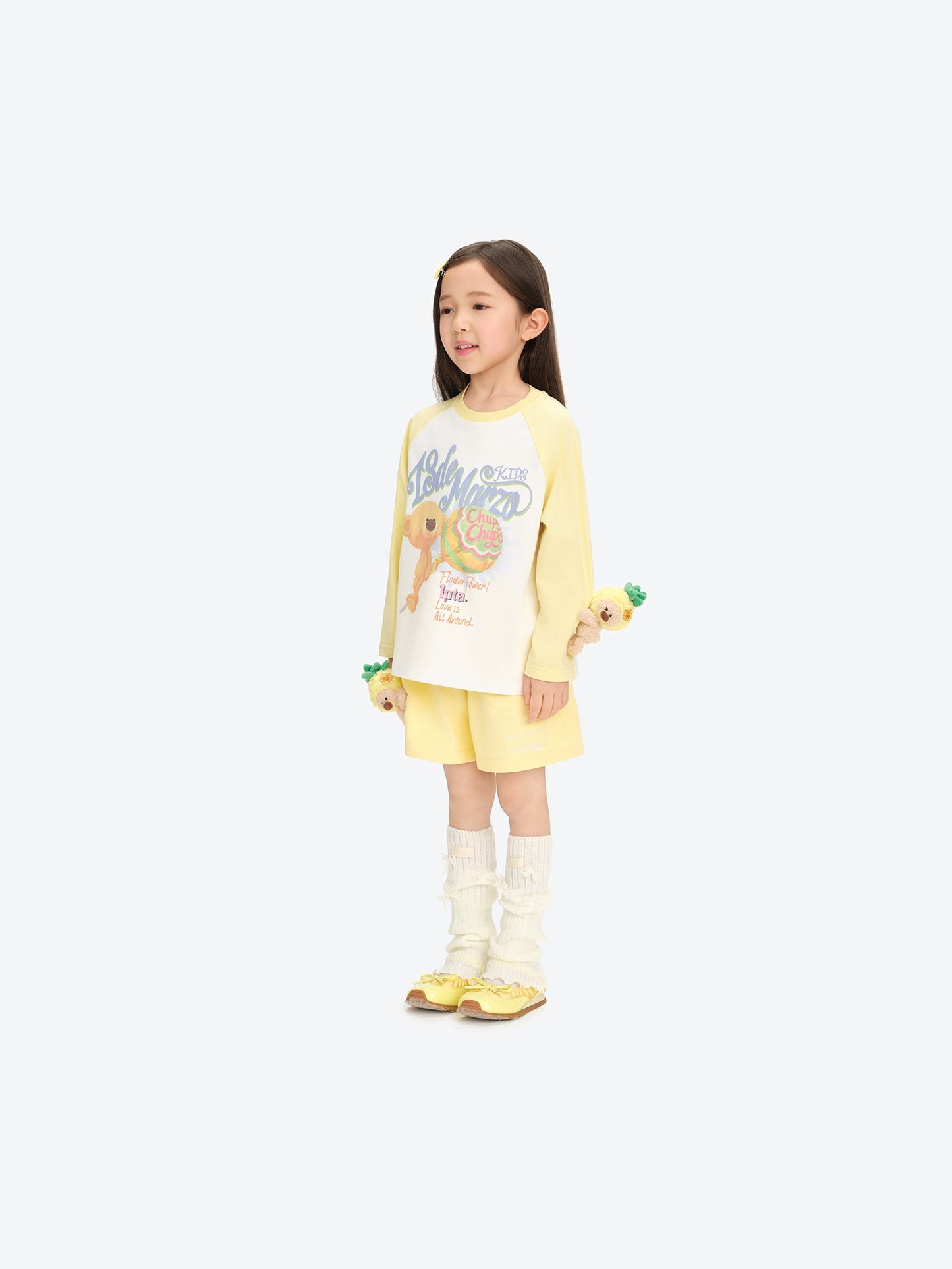 13DE MARZO BabyBear Lollipop Raglan Long Sleeve Yellow