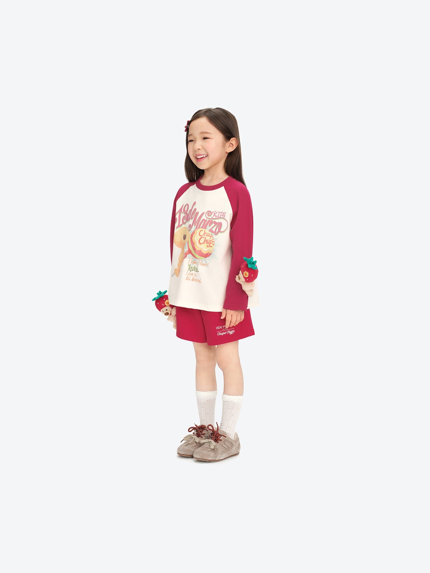 13DE MARZO BabyBear Lollipop Raglan Long Sleeve Red