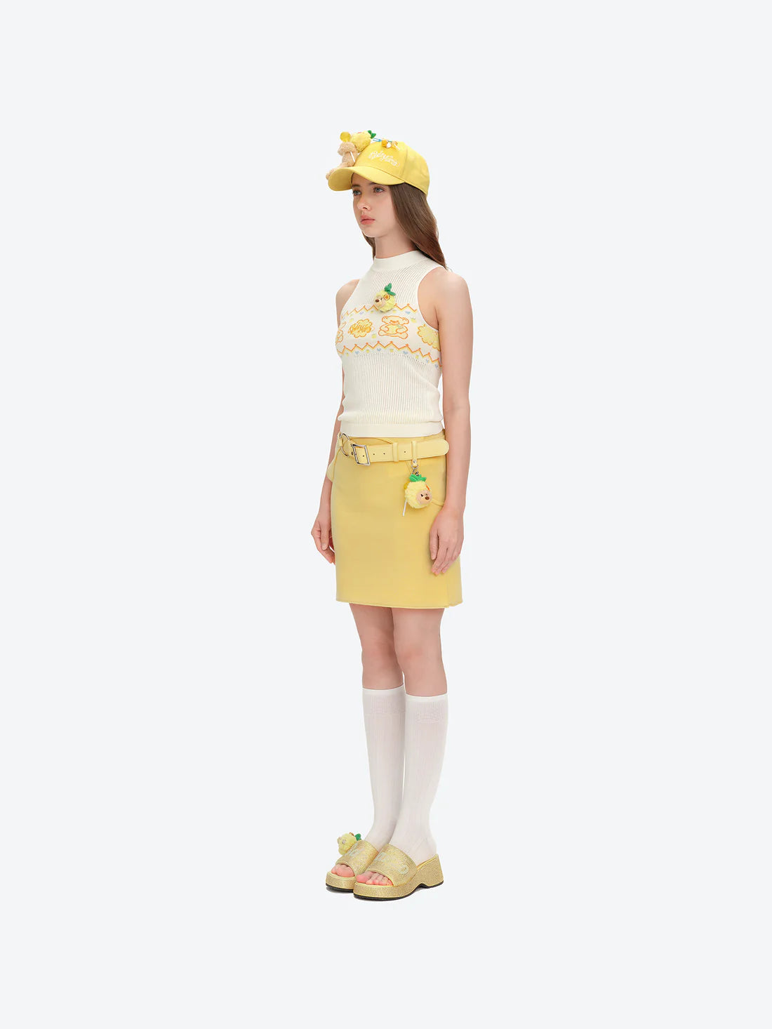 13DE MARZO Lollipop Bear Baseball Cap Yellow