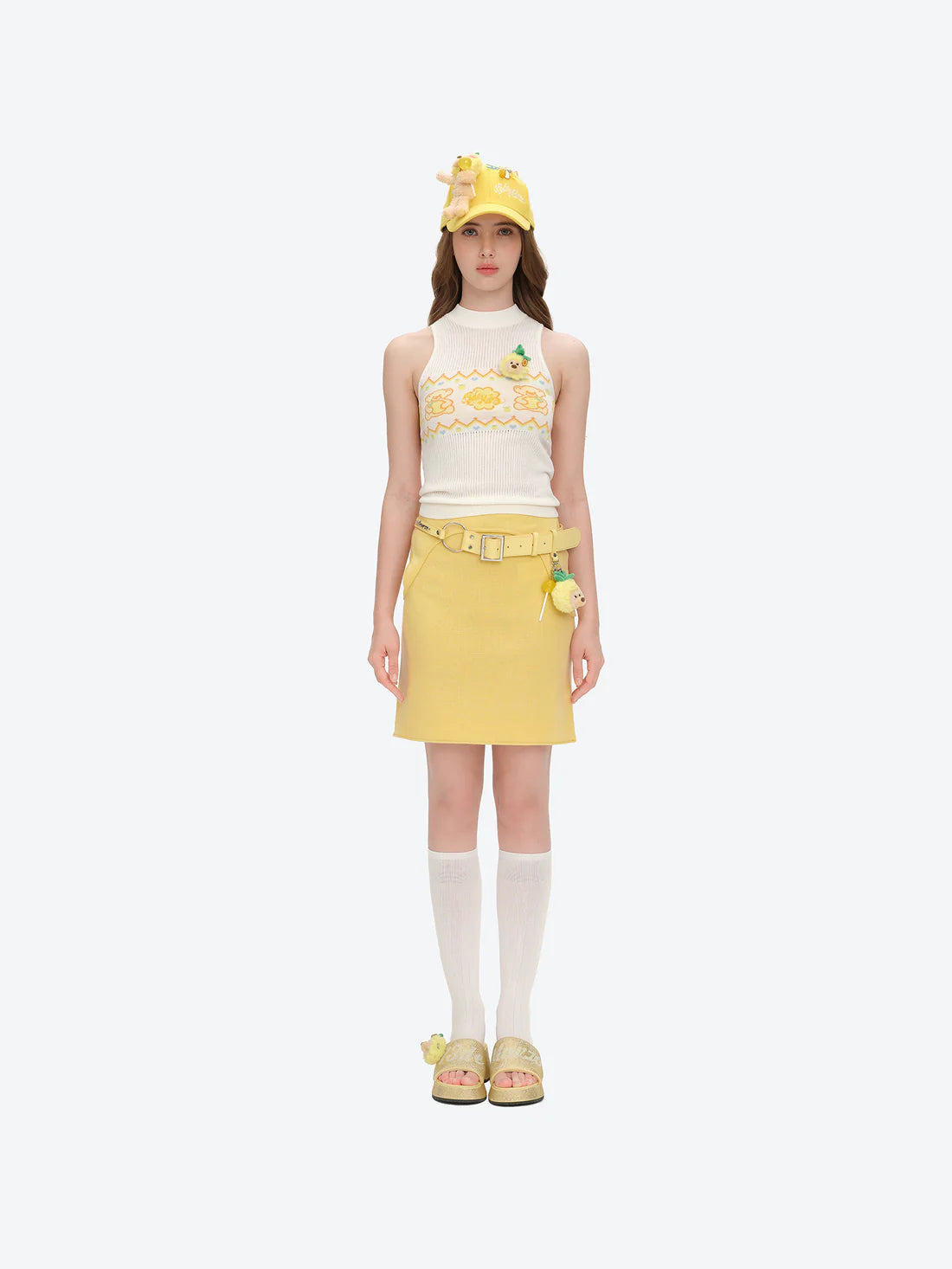 13DE MARZO Lollipop Bear Baseball Cap Yellow