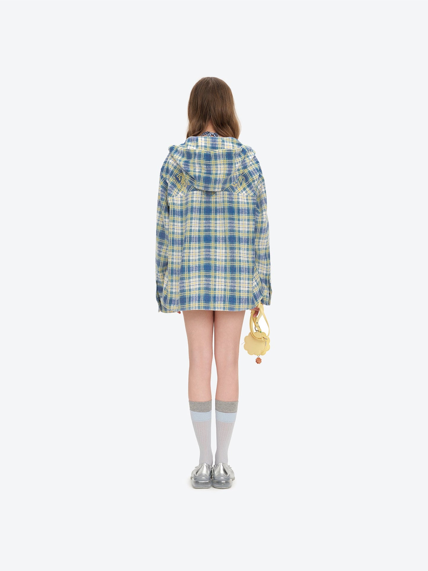 13DE MARZO Lollipop Hooded Shirt Jacket Blue
