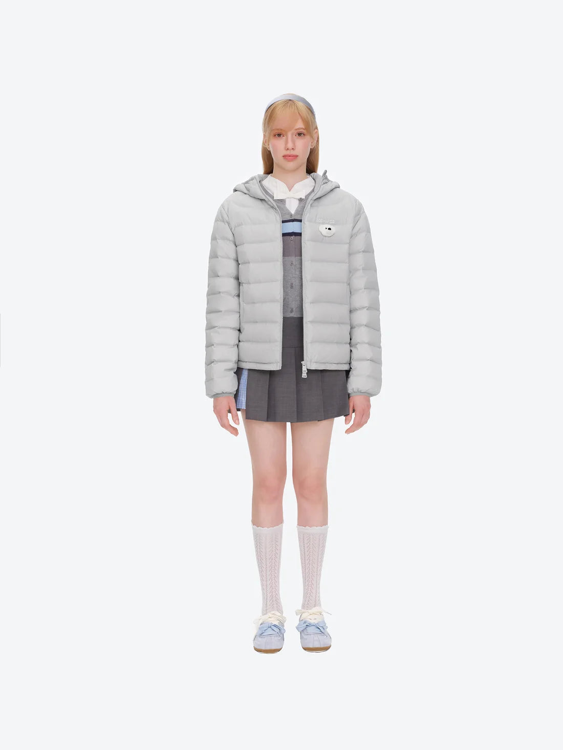 13DE MARZO Doozoo Quilted Down Jacket Grey