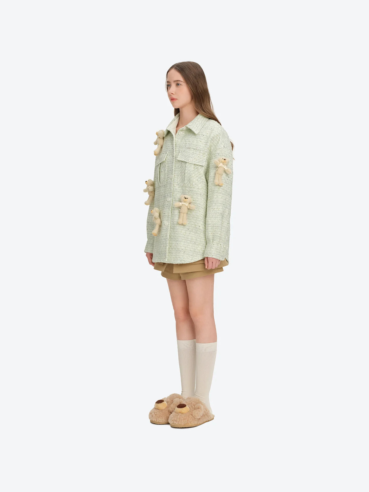 13DE MARZO Indoor Plush Slippers Khaki