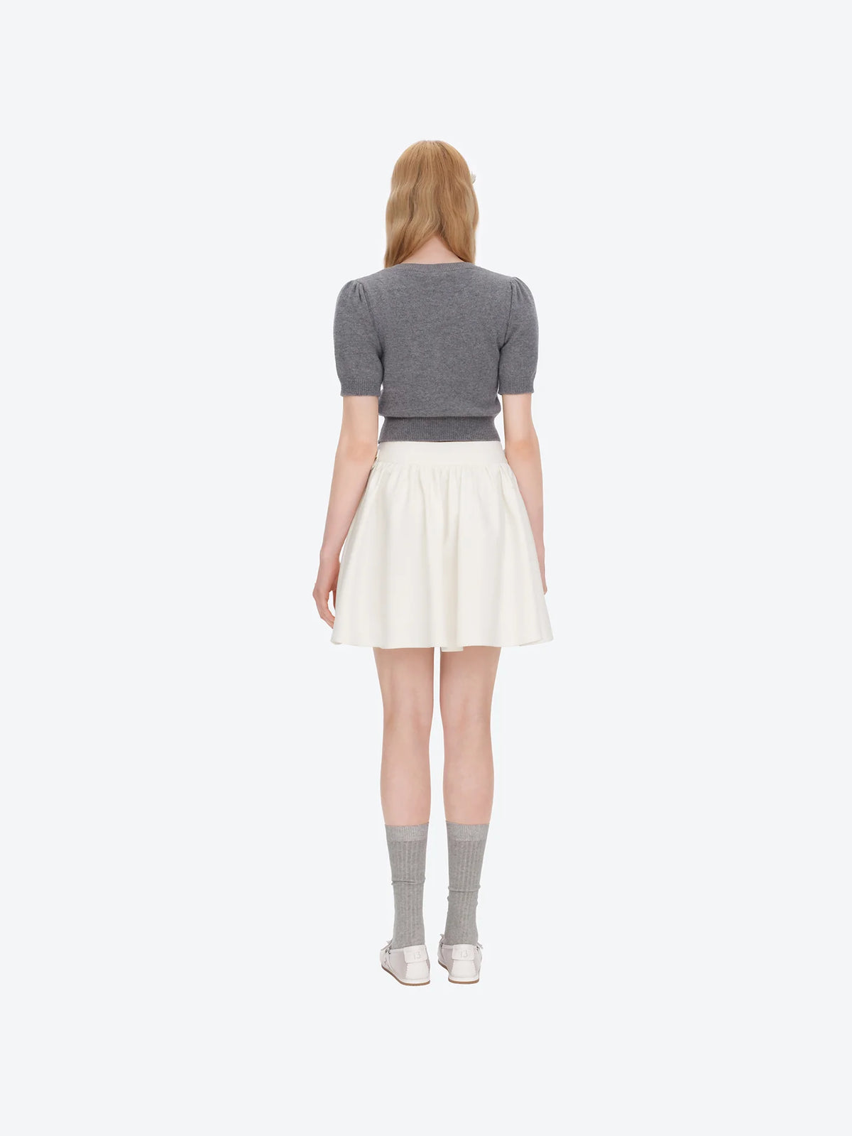 13DE MARZO Mini Bear Bow Blazer Skirt Beige