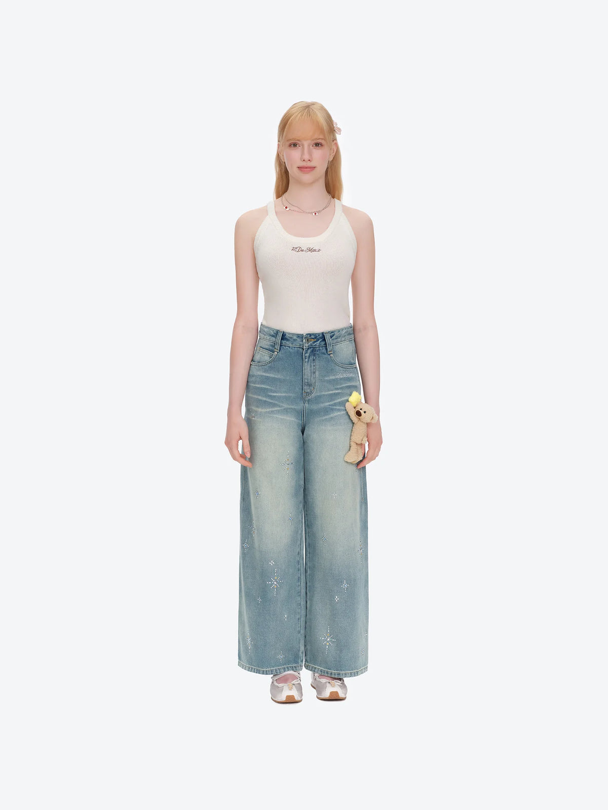 13DE MARZO Luminous Bear Star Jeans Blue