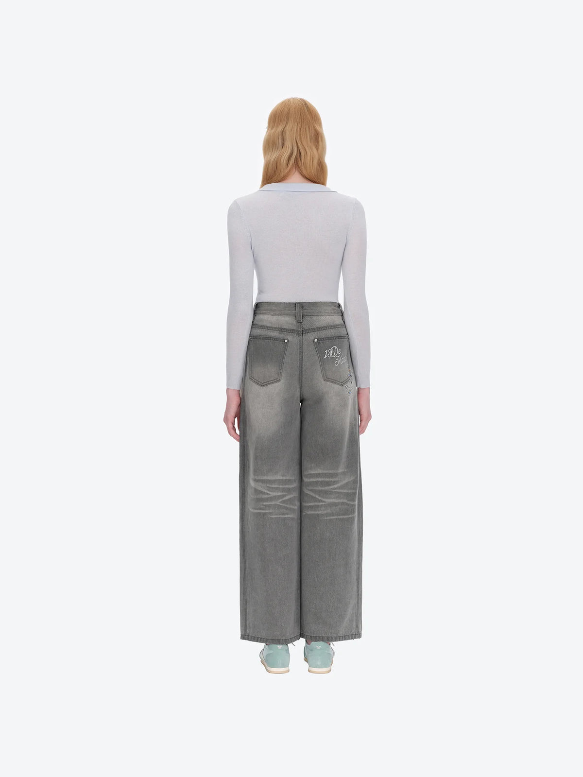 13DE MARZO Luminous Bear Star Jeans Grey