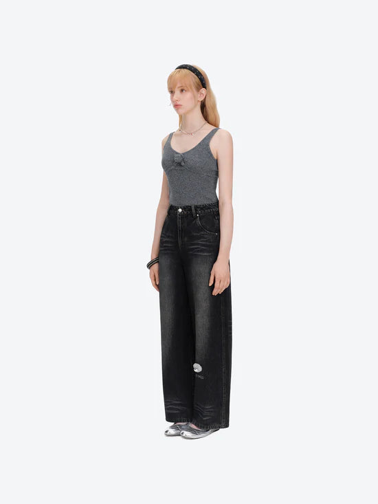 13DE MARZO Bear Base Jeans Black