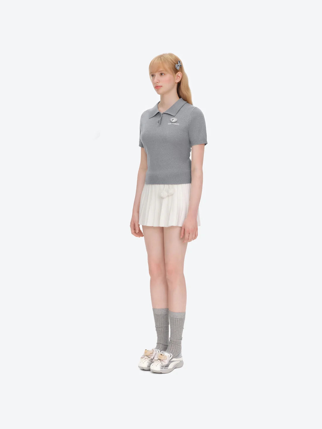 13DE MARZO Doozoo Polo Tee Grey