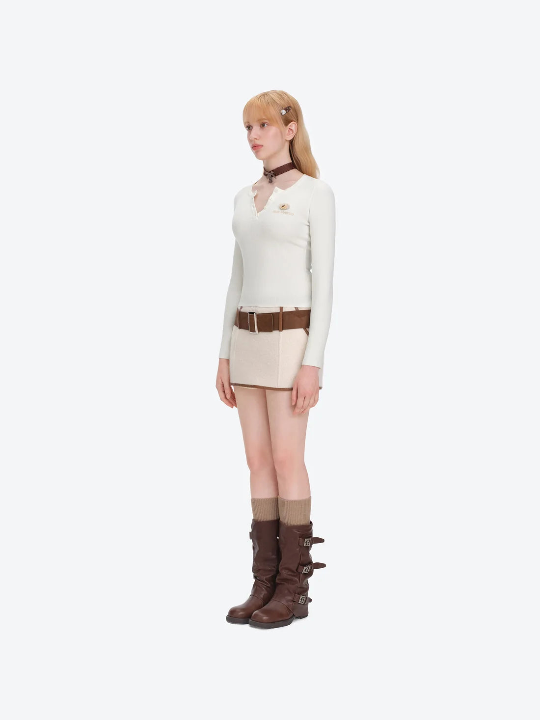 13DE MARZO Doozoo Knit Undershirt Beige