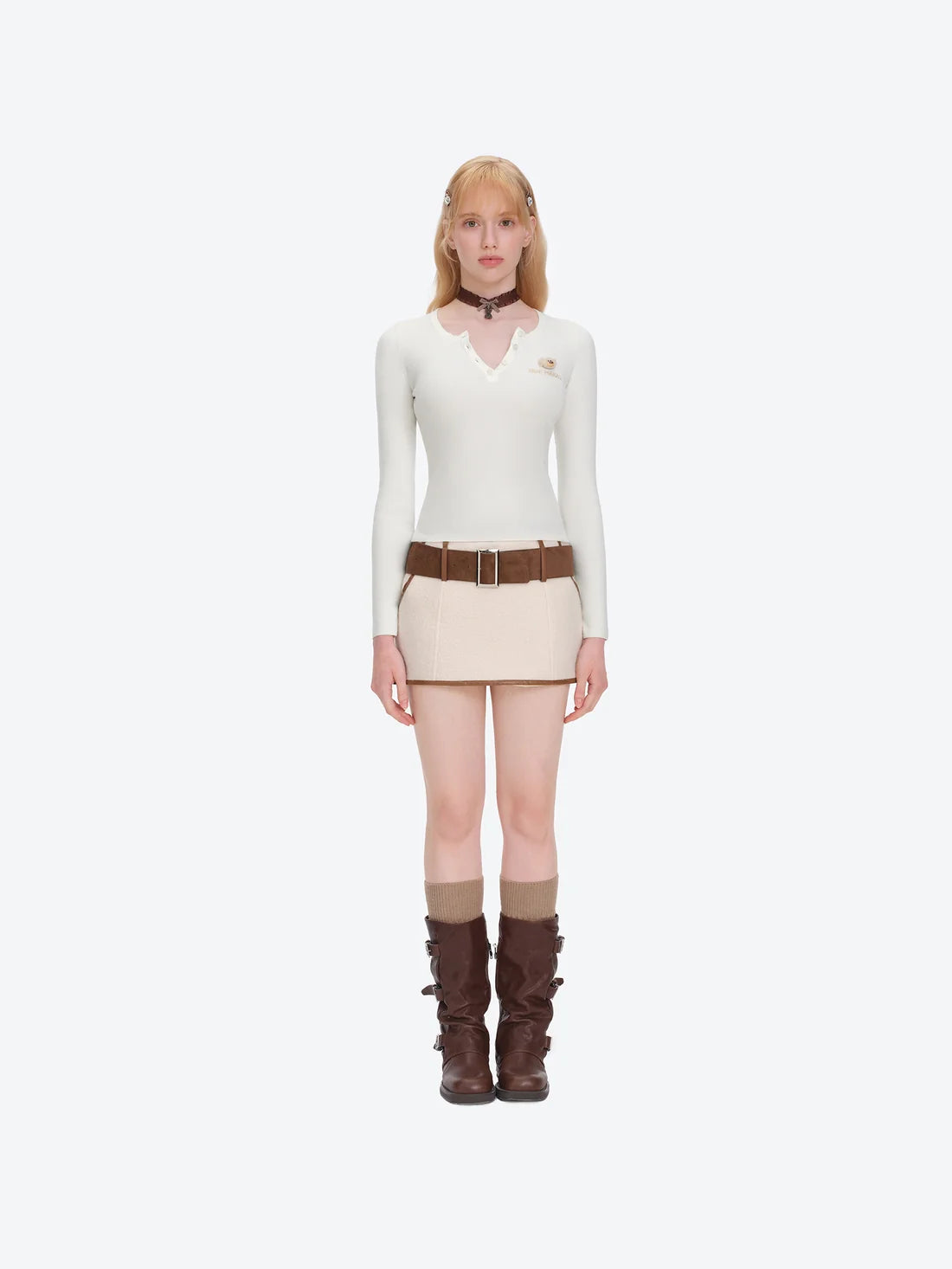 13DE MARZO Doozoo Knit Undershirt Beige