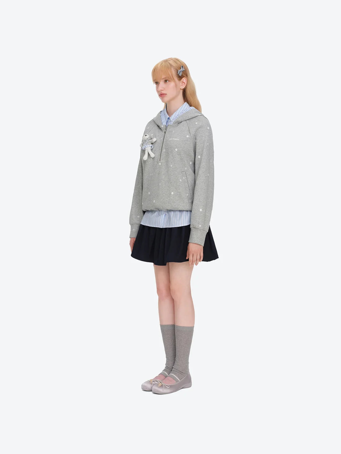 13DE MARZO Patchwork Polka Dot Sweatshirt
