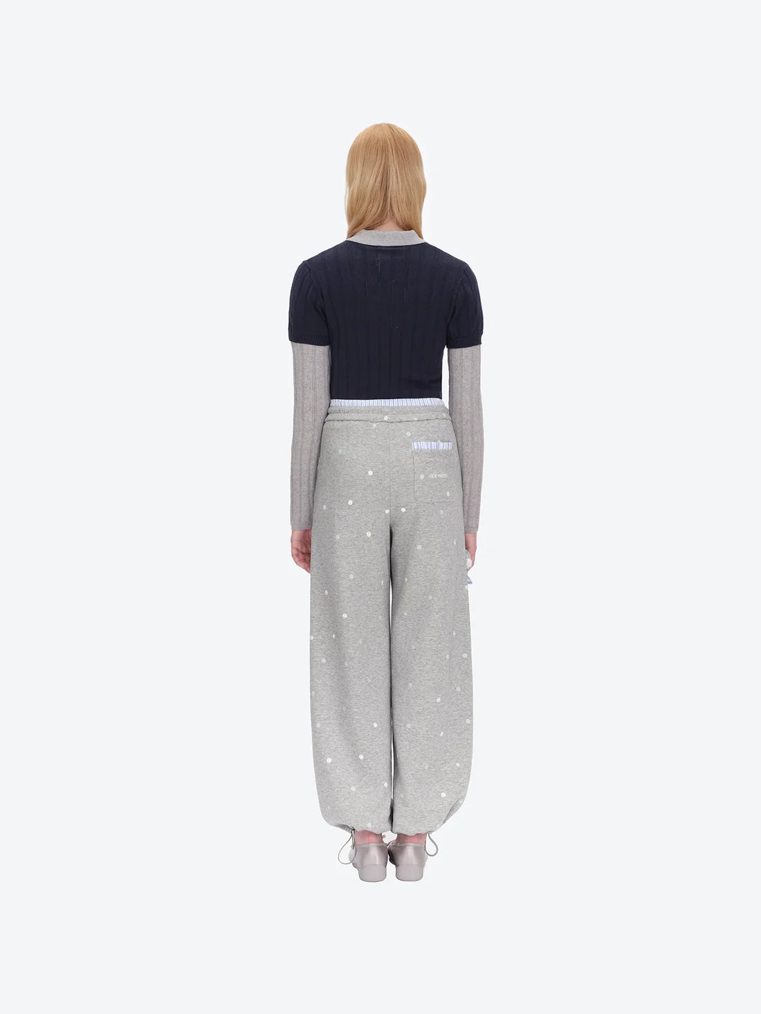 13DE MARZO Patchwork Polka Dot Sweatpants