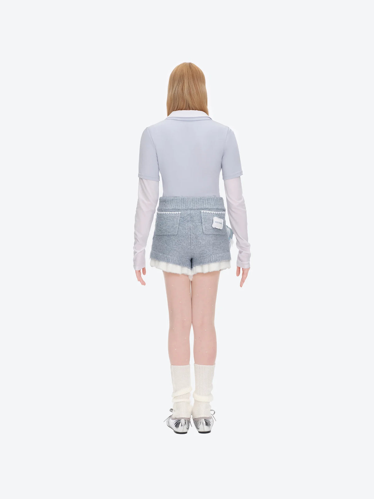 13DE MARZO Nighty Night Bear Knit Lace Shorts