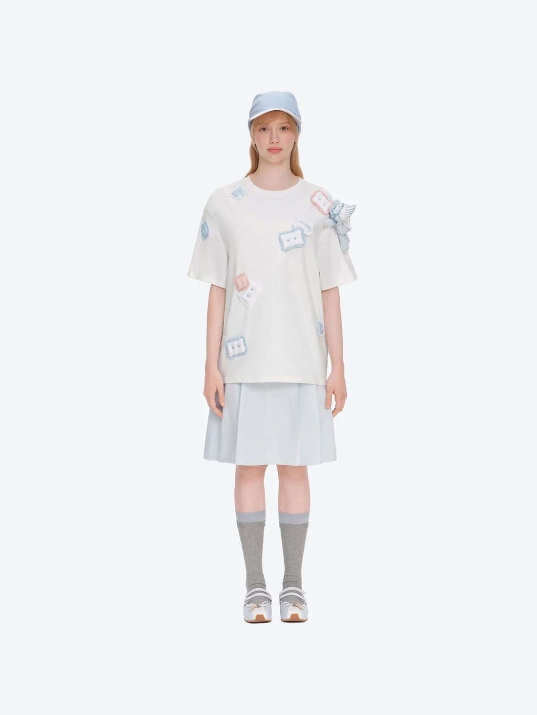 13DE MARZO Nighty Night Bear Pillow Oversized T-shirt White