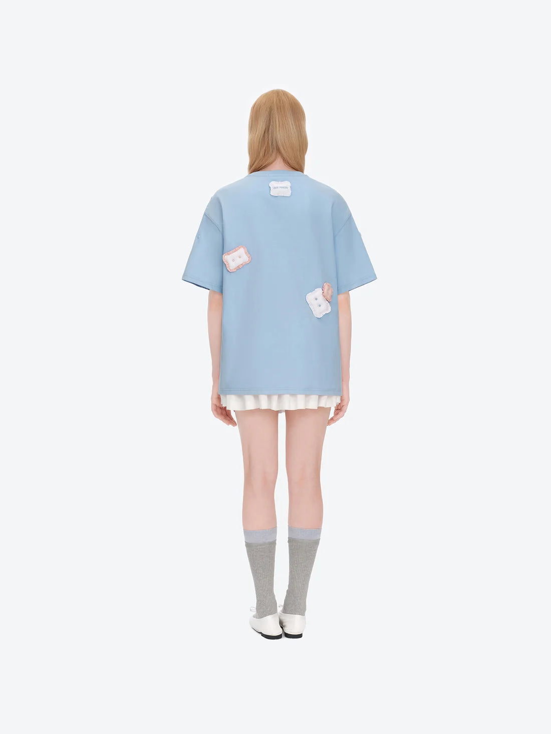 13DE MARZO Nighty Night Bear Pillow Oversized T-shirt Blue