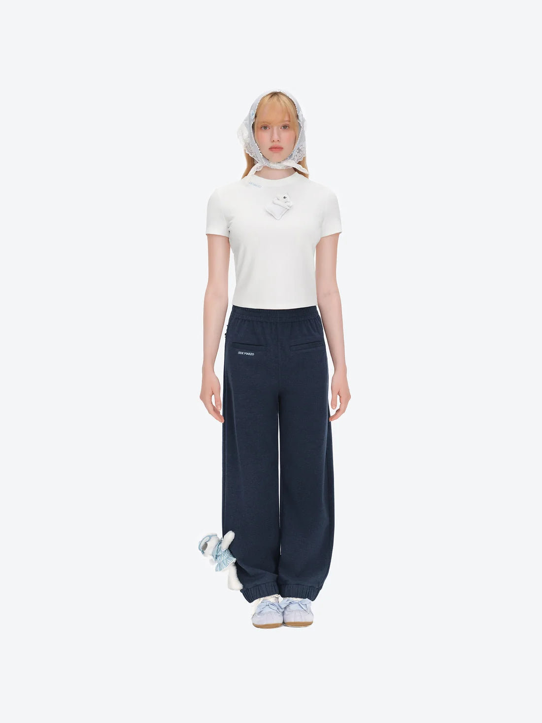13DE MARZO Nighty Night Bear Tight Tee White