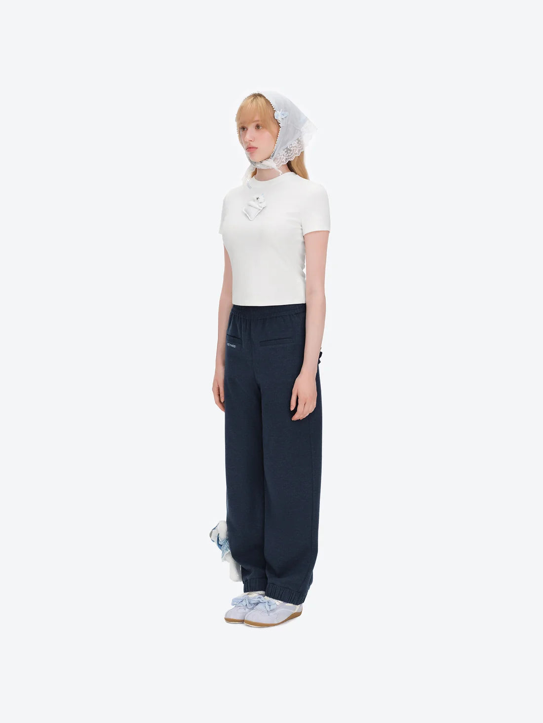 13DE MARZO Nighty Night Bear Tight Tee White