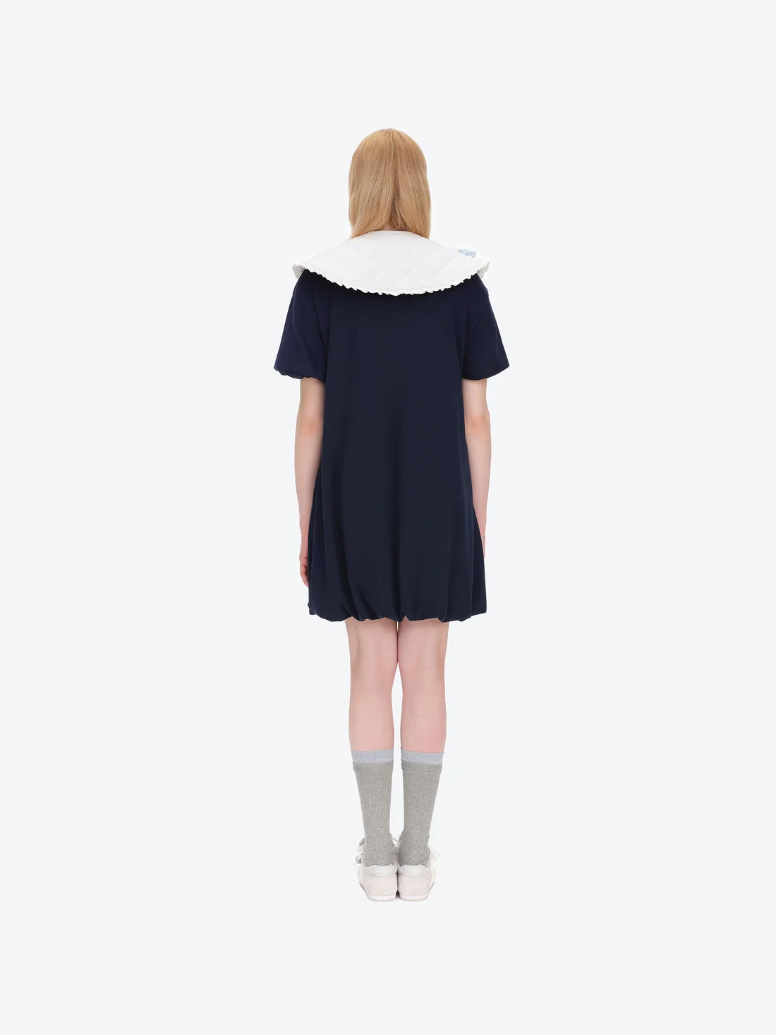 13DE MARZO Nighty Night Bear Collar T-shirt Navy Blue