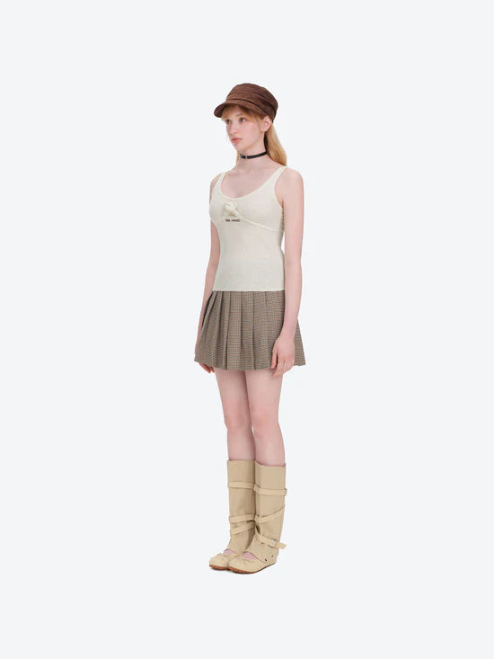 13DE MARZO Mini Bear Sequin Camisole  Beige