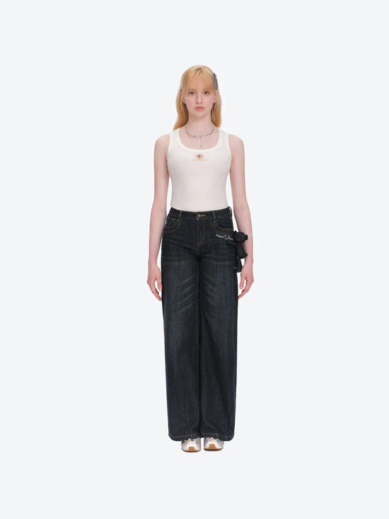 13DE MARZO Doozoo Straight-leg Jeans Navy Blue