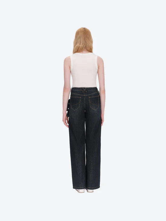 13DE MARZO Doozoo Straight-leg Jeans Navy Blue