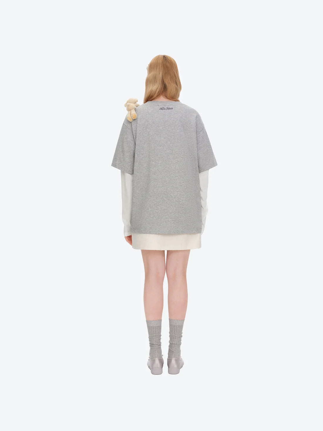 13DE MARZO Luminous Bear Sketch T-shirt Grey