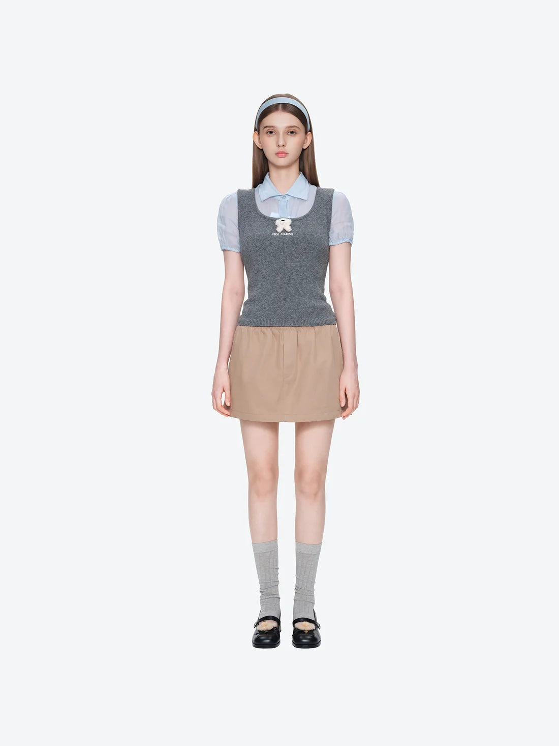 13DE MARZO Doozoo Knit Vest Grey
