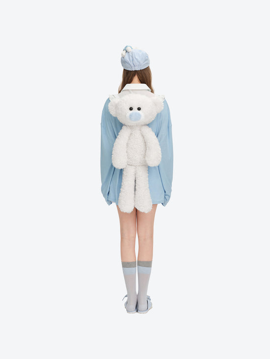 13DE MARZO Plush Toy Backpack White