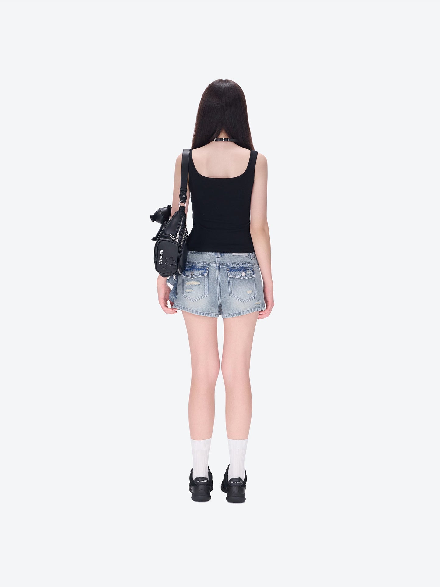 13DE MARZO Broken Bear Hot Jorts Blue