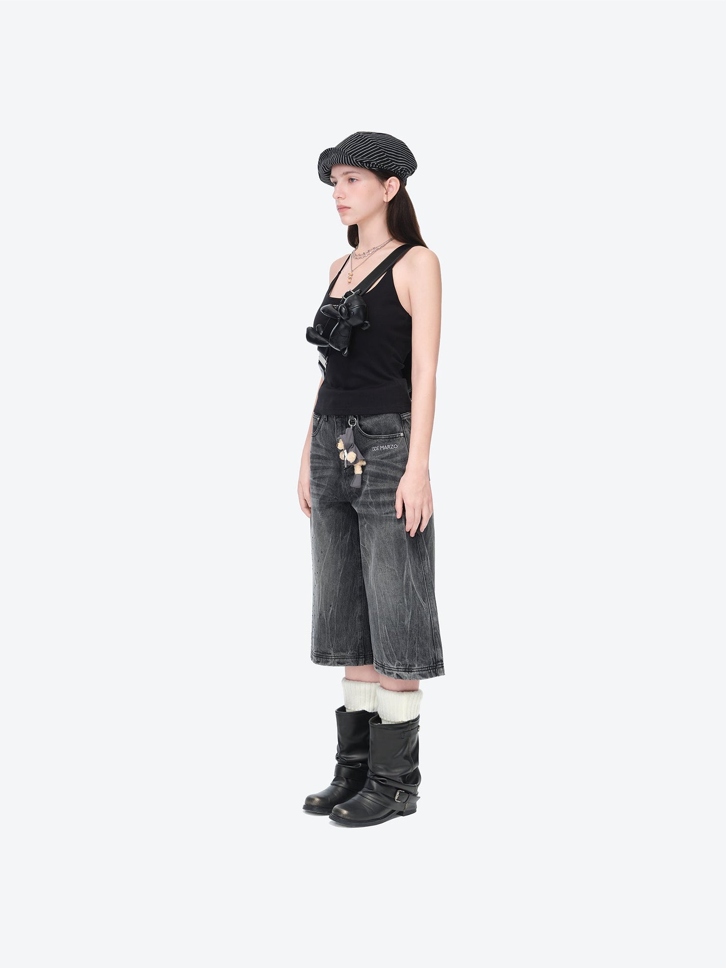 13DE MARZO Back Bear Harness Top Black